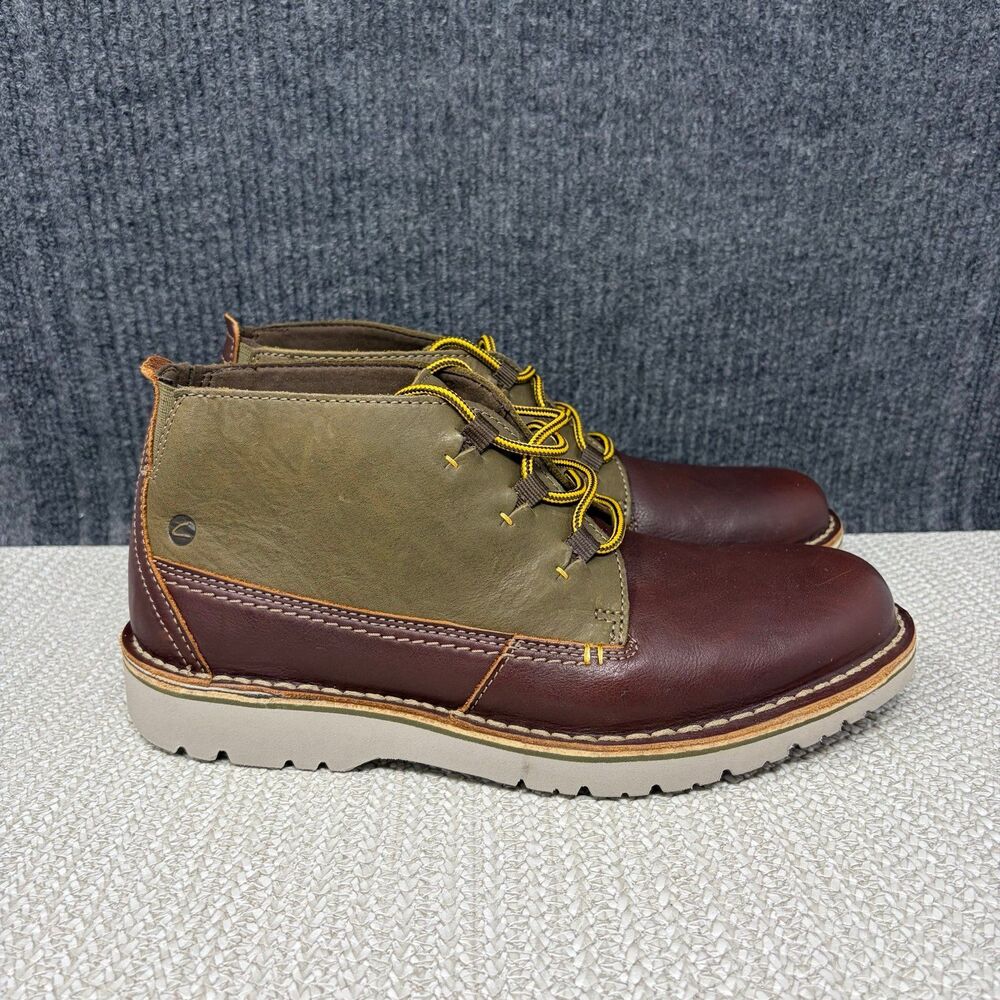 NEW Clarks Eastford Mid Chukka Boots Olive Dark Brown Leather Men’s 9.5 M
